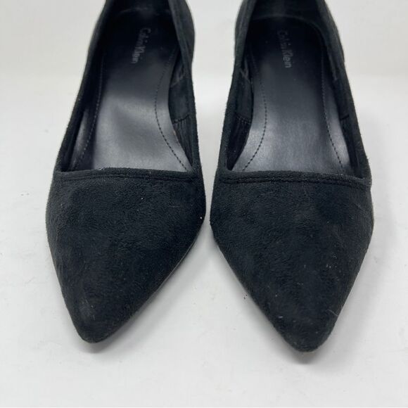 Calvin Klein Shoes Pumps Nitza Black Suede Women's Size 7.5 Heel 3" - Picture 3 of 10